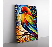 Lone Bird No.1 Canvas Wall Art Print Ready to Hang, Framed Picture for Living Room Bedroom Home Office Décor, 60x40 cm (24x16 Inch)