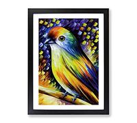 Lone Bird No.2 Framed Print | A3 Black Framed Wall Art | Ready to Hang | Modern Nature Picture | Living Room Bedroom Lounge Office