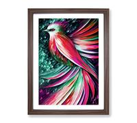 Lone Bird No.3 Framed Print | A2 Walnut Framed Wall Art | Ready to Hang | Modern Nature Picture | Living Room Bedroom Lounge Office
