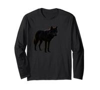 Lone Black Wolf Wildlife Long Sleeve T-Shirt