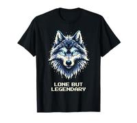 Lone But Legendary | Wolf Pixel Art Retro Gaming Vibes T-Shirt