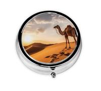 Lone Camel This Small, Printed, Round Pill Box is a Portable Pill and Vitamin Organizer Perfect for Pockets, Purses, and Travel.