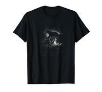 Lone Cowboy by Campfire with Horse Night T-Shirt
