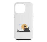 Lone Cowboy in Front of the Desert Moon Case for iPhone 13 Pro