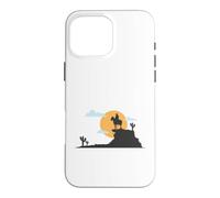 Lone Cowboy in Front of the Desert Moon Case for iPhone 16 Pro Max