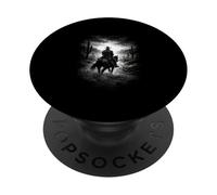 Lone Cowboy Rider In Desert and Western Sky PopSockets Adhesive PopGrip