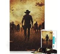 Lone Cowboy Vs. Zombies 1000 Pieces Jigsaws Adults Puzzles Gifts Creative Play Nice Thick Real Challenge Great Gift (38x52cm)
