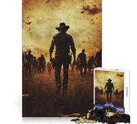 Lone Cowboy Vs. Zombies 1000 Pieces Jigsaws Adults Puzzles Gifts Creative Play Nice Thick Real Challenge Great Gift (38x52cm)