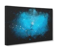 Lone Dolphin Paint Splash Canvas Print for Living Room Bedroom Home Office Décor, Wall Art Picture Ready to Hang, 30 x 20 Inch (76 x 50 cm)
