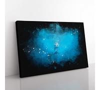 Lone Dolphin Paint Splash Modern Art Canvas Wall Art Print Ready to Hang, Framed Picture for Living Room Bedroom Home Office Décor, 76x50 cm (30x20 Inch)