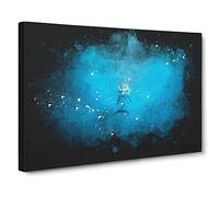 Lone Dolphin Paint Splash Modern Art Canvas Wall Art Print Ready to Hang, Framed Picture for Living Room Bedroom Home Office Décor, 24x16 Inch (60x40 cm)