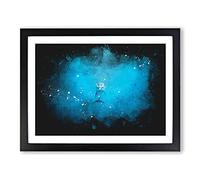 Lone Dolphin Paint Splash Modern Art Framed Wall Art Print, Ready to Hang Picture for Living Room Bedroom Home Office Décor, Black A3 (46 x 34 cm)