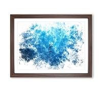 Lone Dolphin Watercolour Modern Framed Print | A2 Walnut Framed Wall Art | Ready to Hang | Modern Animal Picture | Living Room Bedroom Lounge Office
