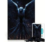 Lone Eagle Soars Night Sky 1000 Piece Jigsaw Puzzles for Adults Recall Boost Smooth Thick Real Challenge Wall Accent (38x52cm)