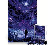 Lone Figure Facing Cosmic Horror Over The Ocean 1000 Piece Jigsaw Puzzle for Adults Stress Relief Play Anxiety Relief Hard Challenge Wall Art (50x75cm)