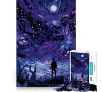 Lone Figure Facing Cosmic Horror Over The Ocean 1000 Piece Jigsaw Puzzle for Adults Stress Relief Play Anxiety Relief Hard Challenge Wall Art (50x75cm)