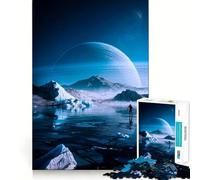Lone Figure on Frozen Planet Jigsaws 1000 Pieces for Adults DIY Fun Clean Connection Pattern Build (38x26cm)