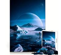 Lone Figure on Frozen Planet Jigsaws 1000 Pieces for Adults DIY Fun Clean Connection Pattern Build (38x26cm)