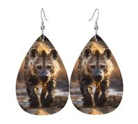 Lone Hyena Leather Earring Pairs Teardrop Faux Leather Earrings Set for Women Lightweight Leather Dangle Drop Earrings.