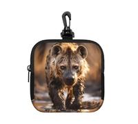 Lone Hyena Small Waterproof Zipper Pouch-Neoprene Storage Bag for Earbuds, Keychain Clip Case