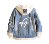 Lone-ly Ro-ck Mens Denim Jackets, Lightweight Active Jacket, Printed Hoodies are Ideal for Fans, tops(White,L)