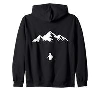 Lone Penguin Survival Trend Graphic But Why Funny Dark Meme Zip Hoodie