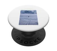 Lone Penguin Walking Toward Mountain Meme PopSockets Adhesive PopGrip