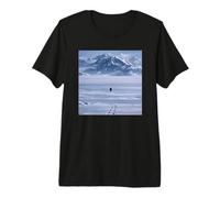 Lone Penguin Walking Toward Mountain Meme Premium T-Shirt