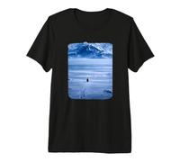Lone Penguin Walking Toward Mountain Meme Premium T-Shirt