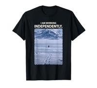 Lone Penguin Walking Toward Mountain Meme T-Shirt