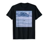 Lone Penguin Walking Toward Mountain Meme T-Shirt