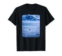 Lone Penguin Walking Toward Mountain Meme T-Shirt