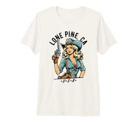 Lone Pine California USA Cowgirl Western Style Design Premium T-Shirt