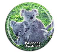 Lone Pine Koala Sanctuary Brisbane Australia Fridge Magnet 3D Crystal Glass Tourist City Travel Souvenir Collection Gift Strong Refrigerator Sticker