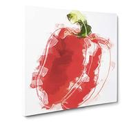 Lone Red Bell Pepper Canvas Print | Gallery Wrapped 30mm Frame Wall Art | 14x14 inches | Ready to Hang | Abstract Picture | Living Room Bedroom Lounge Office