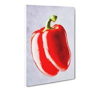 Lone Red Bell Pepper Canvas Print | Gallery Wrapped 30mm Frame Wall Art | 30x20 inches | Ready to Hang | Abstract Picture | Living Room Bedroom Lounge Office