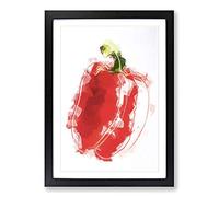 Lone Red Bell Pepper in Abstract Framed Print | A2 Black Framed Wall Art | Ready to Hang | Abstract Fantasy Picture | Living Room Bedroom Lounge Office