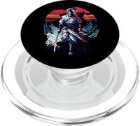 Lone Samurai Warrior Under Crimson Sun Anime Vintage Legend PopSockets PopGrip for MagSafe