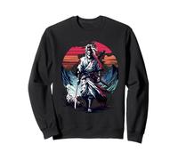 Lone Samurai Warrior Under Crimson Sun Anime Vintage Legend Sweatshirt