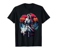 Lone Samurai Warrior Under Crimson Sun Anime Vintage Legend T-Shirt