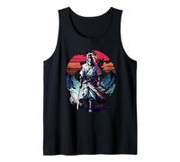Lone Samurai Warrior Under Crimson Sun Anime Vintage Legend Tank Top