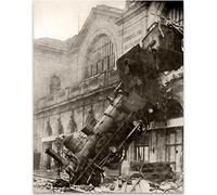 Lone Star Art Paris Montparnasse Train Wreck Vintage - 11x14 Unframed Print - Perfect Vintage Home Decor