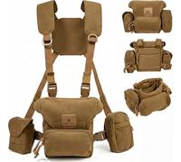 Lone Trail LT2 Extra Storage Binocular Harness Chest Pack - Built with StealthStalk Sound Dampening Fabric - MOLLE System Binocular Case for Hunting and Hiking