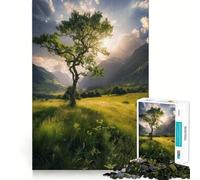 Lone Tree at Dawn Teenagers 1000 Piece Jigsaw Puzzle Brain Gain Bright Detail Family Game Art Display (38x26cm)