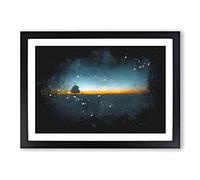 Lone Tree in Brandenburg Germany Paint Splash Framed Print | A2 Black Framed Wall Art | Ready to Hang | Modern Floral Picture | Living Room Bedroom Lounge Office
