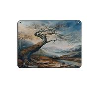 Lone Tree Leaning Into The Valley Art Print Tin Sign Vintage Metal Pub Club Cafe Bar Home Wall Art Decoration Poster Retro 12x16inch(30x40cm)