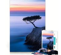 Lone Tree on Cliff for Adults 1000 Piece Jigsaw Puzzle Serene Game Perfect Connection Pattern Build Birthday Surprise (38x52cm)