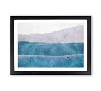 Lone Wolf Abstract Painting Framed Print | A2 Black Framed Wall Art | Ready to Hang | Abstract Animal Picture | Living Room Bedroom Lounge Office