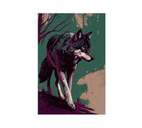 Lone Wolf Art Canvas Poster Wall Art Decor Print Picture Paintings for Living Room Bedroom Decoration 20x30inch(50x75cm)