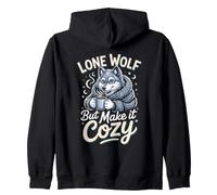 Lone Wolf but Make It Cozy Wolves Pack Zip Hoodie